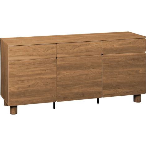 sweeek - Sideboard mit 3 Schubladen 3 Türen Holzdekor (1/5)