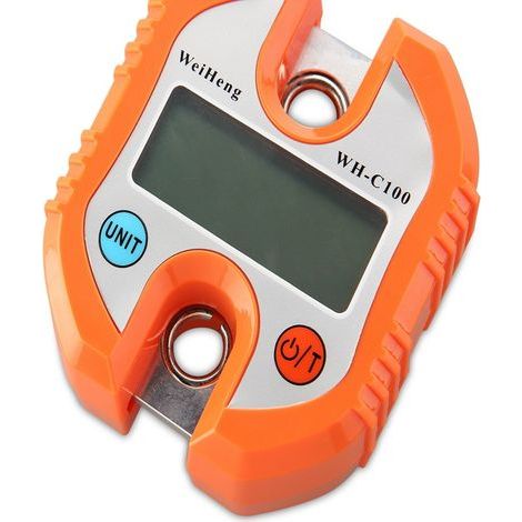150 kg/50 g Balance, Weiheng Portable Crane LCD Digital Electronic Hook de Bagages Electronique Pèse Valise Voyage Numérique(Orange) Hanging Scales Loop Weighing Orange (1/4)