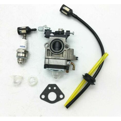 Améliorez la combustion de votre débroussailleuse - Kit carburateur débroussailleuse moteur Applicable 26cc 34cc avec bougie et filtre à carburant de qualité professionnelle (1/5)