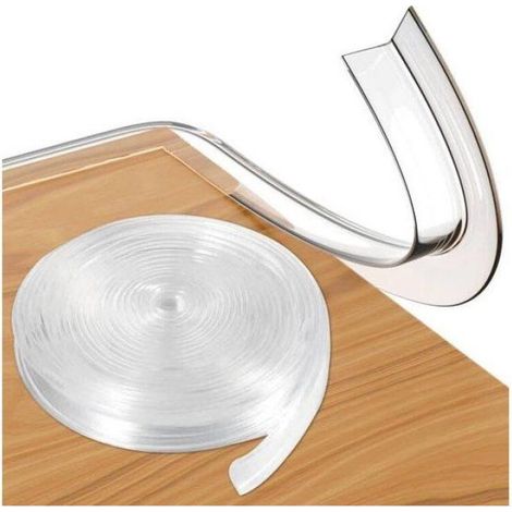 Rouleau Protection Angle Table - PVC Souple Non Toxique - Pour Sécuriser Meubles dans Maison Crèche École - 2,5 m × 5 cm × 1 cm (1/3)