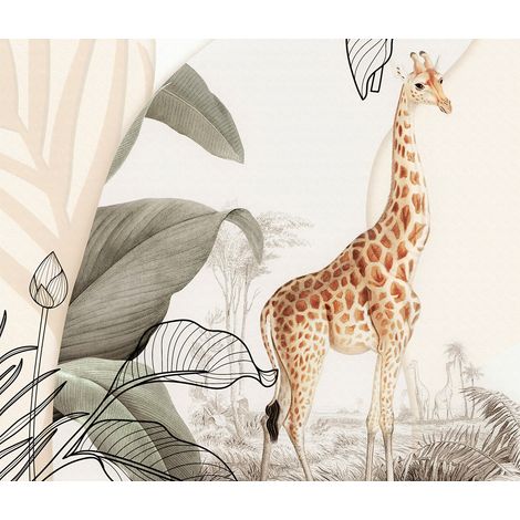 Papier peint panoramique Enfants - Girafe - 195 cm x 166 cm (1/2)