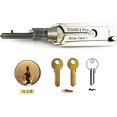 Outil de serrure 2 en 1 pour cadenas, serrure civile, outil de lecture et de crochetage, kit de serrure à cylindre européen pour débutants (SS001) (1/5)