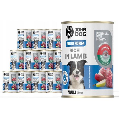 Pâtée John Dog Good Form à l'agneau 12 x 400 g