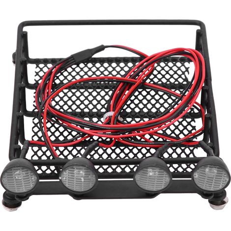 Support de toit avec éclairage LED pour voiture RC Axial SCX10 1/10 (4 lumières blanches) (1/5)