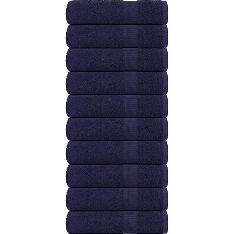 vidaXL Toallas de baño FROGN 10 uds azul marino 100x150 cm 360 g/m²
