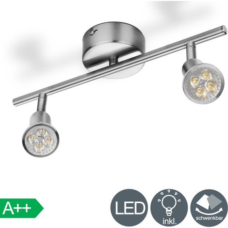SWANEW Lampada a soffitto a LED a 2 fiamme rotabile girevole tra cui lampade da 4W GU10 320 Lumen Sofiling Spotlight White Warm White (1/5)