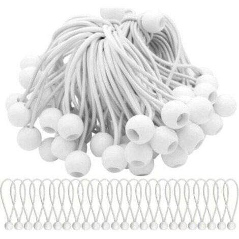 Packung mit 50 elastischen Spannern, elastischen Kordeln mit Kugeln, Bungee-Seilen, elastischen Kugeln für Festzelte, Zelte, Banner und Planen. (1/4)