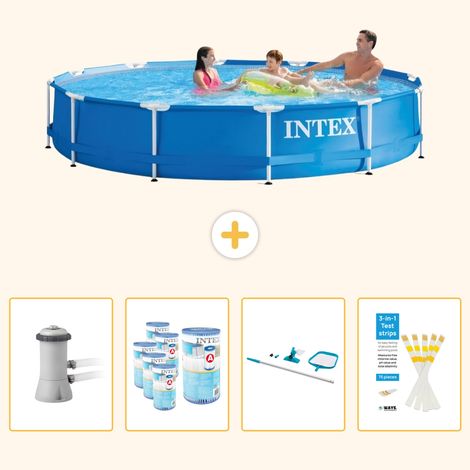 Intex Piscine Tubulaire Ronde - 366x76 cm - 5-pièces SCB94 (1/5)