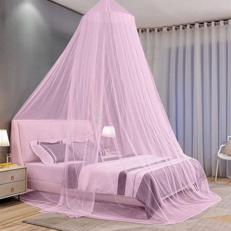 Moustiquaire de Lit - - Ciel de lit Fille - Tulle Rose - Pliable Adulte MOUSTIQUAIRE DE LIT (1/4)