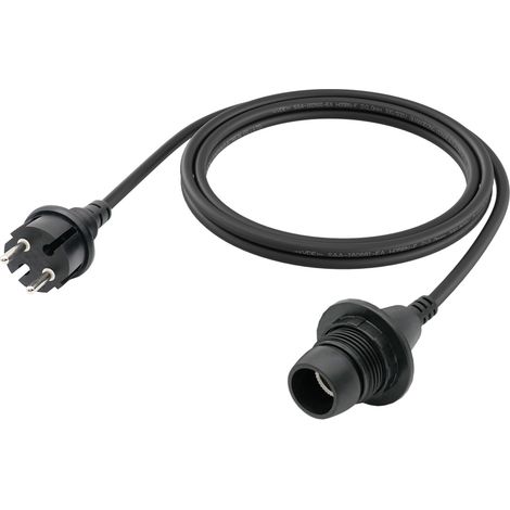 Douille de lampe étanche E14 avec câble pour extérieur 2,5m IP44 (1/5)