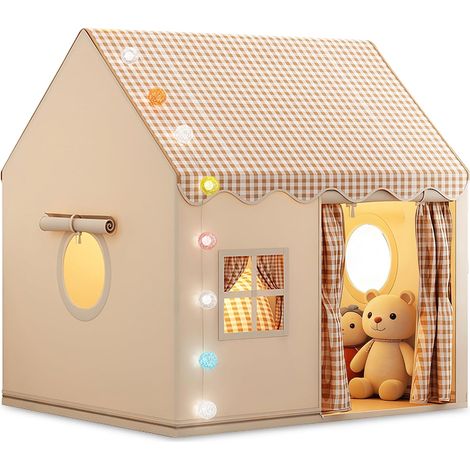 Tente de Jeu Enfants, Cabane Confortable pour Enfant Tente pour Tout-Petits avec Lumineuse Décorative, Cadeaux d'anniversaire et de la Fête des Enfants pour Filles et Garçons (Kaki) (1/5)