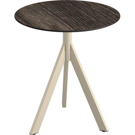 Table de Bistrot Infinity Tripod avec Piètement Sable et Plateau HPL Ø 70 cm - Veba (1/3)