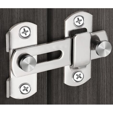 Serratura per porta esterna, chiavistello scorrevole in acciaio inox per porta da fienile, serratura di sicurezza per finestre, cantinette per vini, bagni, garage esterni, argento (1/5)