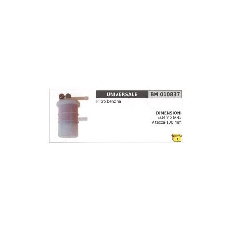 Kraftstofffilter UNIVERSAL außen Ø  45 mm Ø  Anschlüsse 100 mm
