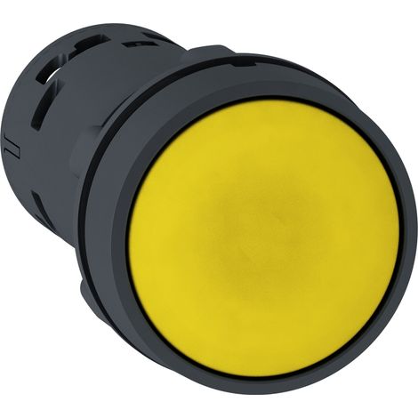 Bouton-poussoir à rappel par ressort, recouvert, jaune - 1NO