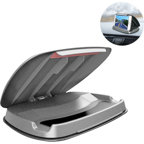 Support Téléphone Voiture - Fixation Tableau De Bord Sans Adhésif - Compatible Tous Smartphones 3 À 7 Pouces - ABS Noir ou Gris - 1 Pièce (1/5)
