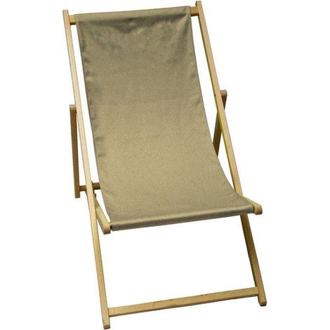 Chilienne de jardin pliable en bois avec assise en tissu – Dossier réglable 3 positions – Confort optimal pour extérieur (1/3)