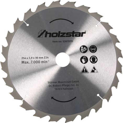 holzstar Sägeblatt 254 x 30 x 2,9 mm Z24 (1/2)