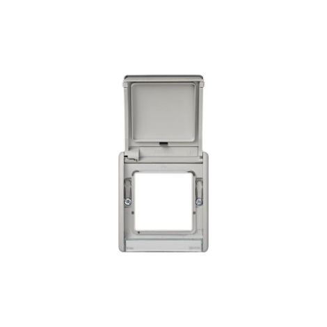 Simon 4400092-035 Frame with hinged cover - Gray series 44 aqua