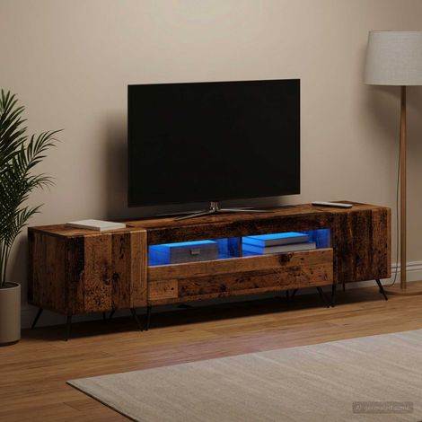 vidaXL Mueble de TV LED BREDA 3 uds. Madera envejecida (1/5)