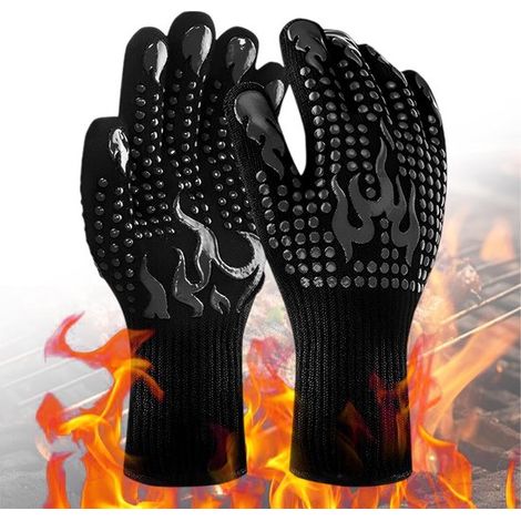 Guanti da barbecue XL universali resistenti al calore fino a 260 °C - Guanti da forno con impugnatura antiscivolo in silicone - Adatti per cuocere al forno, grigliare e cucinare. (1/5)