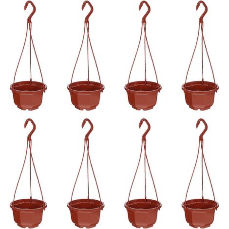 Lot de 8 plantes d'intérieur vivantes, pots suspendus en plastique, pots muraux pour plantes succulentes (1/5)