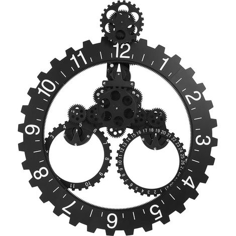 Gear Clock Wall Clock Wall Clocks Black Mechanical Clock (1/5)