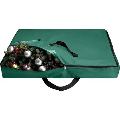 Sac De Rangement Pour Couronnes De Noël - 30 Pouces - Tissu Robuste Non Tissé - Fermeture Éclair Complète - Poignées Renforcées - 1 Pièce (1/5)