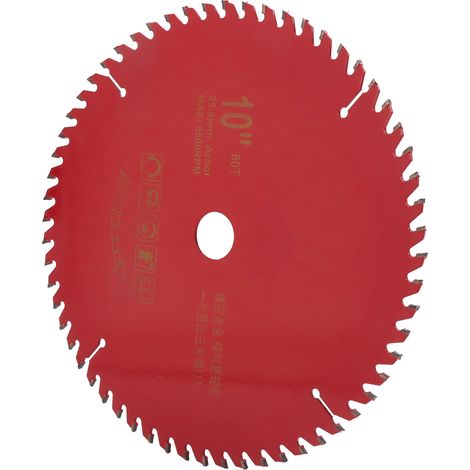 Lame de scie circulaire 60T en acier allié, coupe bois précise, accessoire menuiserie professionnel, 10 pouces, disque carbure pour outillage. (1/5)