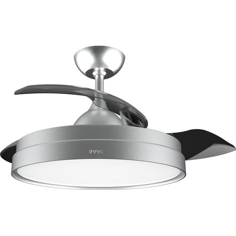 EVVO Ventilador de Techo con Aspas Rectráctiles y Luz V450 Invisible Steel (1/4)