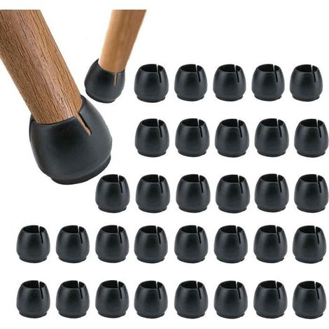 32pc Casquettes Pieds Table Antidérapant embouts ronds Caoutchouc Chaise capuchons de pieds pour Jambes de Meubles (12-16 mm)