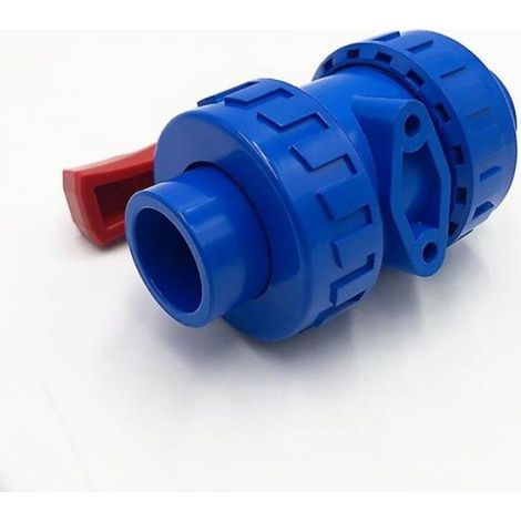 Vanne 2 voies PVC DN32-40 mm, raccord à souder + filetage BSP pour eau (1/5)