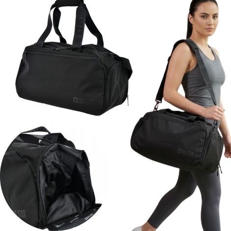 Sac de sport noir BIG star OO574112 pour la salle de sport, l'entraînement et les voyages (1/5)