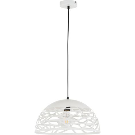 Lampada a sospensione traforata bianco/nera E27 Italux Armand (1/2)