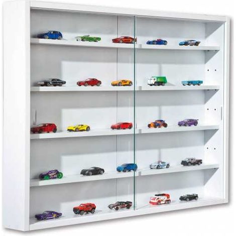 Inter Link Vetrina per Collezionismo e Miniature in Truciolare Laminato,60 x 80 x 9.5 cm, Bianco (1/5)