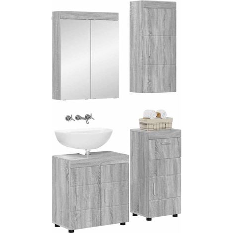 Maison Exclusive - Badezimmermöbel-Set TULUM 4 pcs Graues Sonoma