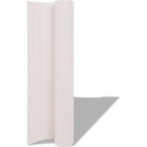 Clôture de jardin Double face 90 x 300 cm Blanc (1/5)