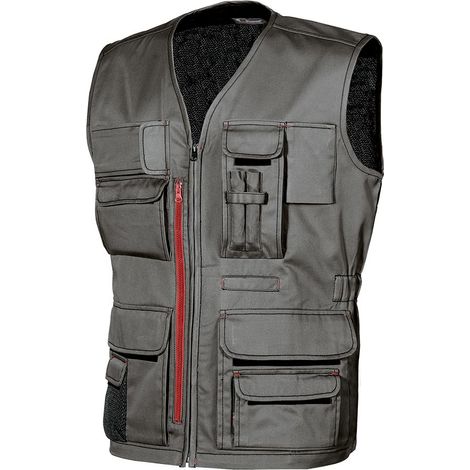 Chaleco de trabajo multibolsillos sin mangas FUN Gris 2XL