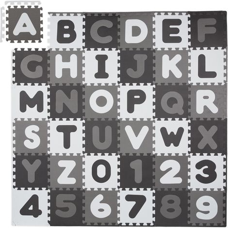Tapis éducatif puzzle alphabet et chiffres 60 x 60 x 4 cm protection amortissante chambre en mousse multicolore (1/5)