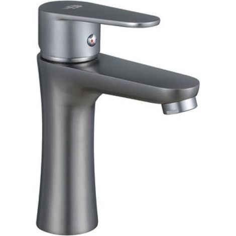 MISCELATORE MONOCOMANDO LAVABO SERIE LIZZY Nichel Nero Spazzolato