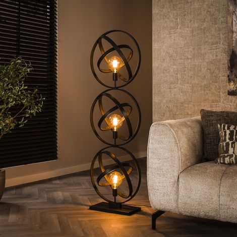 Stehlampe Galaxy 3-light schwarzes Metall
