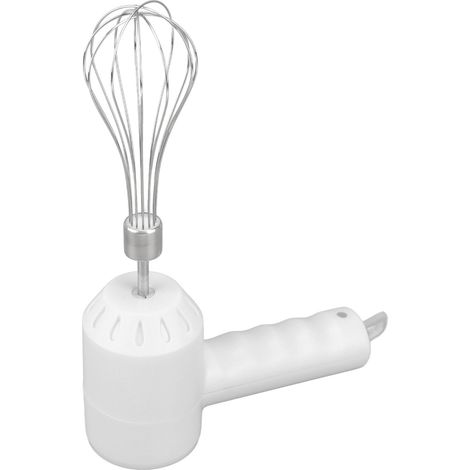 Batteur électrique à main sans fil rechargeable par USB, mousseur à lait électrique portable avec 2 bâtonnets mélangeurs pour la maison (blanc)