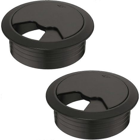 passe-câble de bureau diamètre 70 mm : lot de 1 guide-câble de bureau en plastique noir : passe-câble : f (1/5)