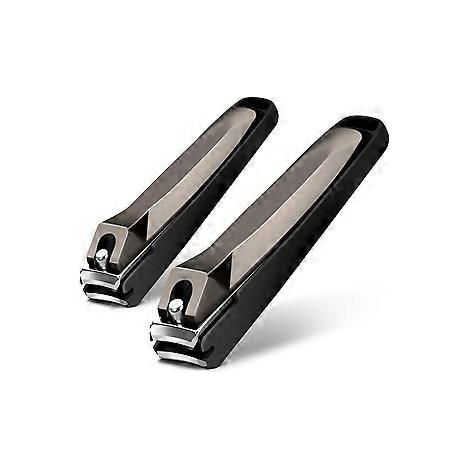 Ensemble de coupe-ongles en acier inoxydable, conception anti-éclaboussures, avec lime à ongles intégrée, poignée ergonomique pour plus de confort, 2 coupe-ongles pour les mains et les pieds.