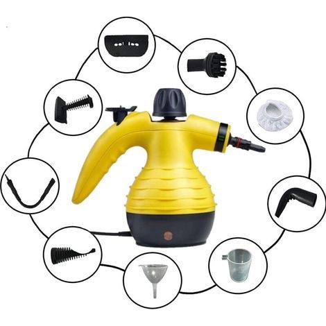Nettoyeur Vapeur à , Tapis, Tissus, Vitre, Matelas, Mur, Sol, Voiture, Moquette, Auto Portable Multi – Usage avec 9 Accessoires (1/5)