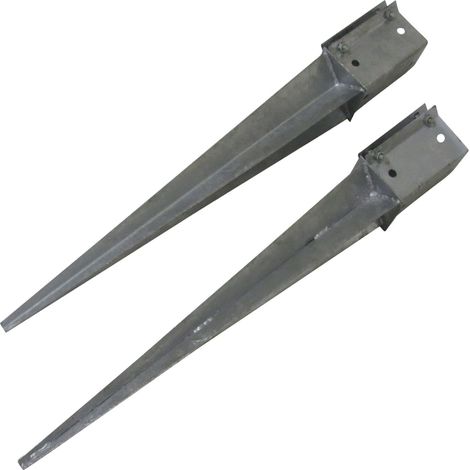 Galvanised Fence Post Spike Support 100MM Bolt Grip X2 (Fencing Base Shoe Foot) (1/5)
