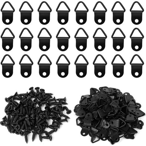 100PCS Anneaux Cadre Photo, Crochet Tableau Mural Crochet Tableau Crochet Pour Cadre Photo Crochets D'Image avec Vis pour Fixer des Photos, des Horloges, des Miroirs, des Peinture (1/3)
