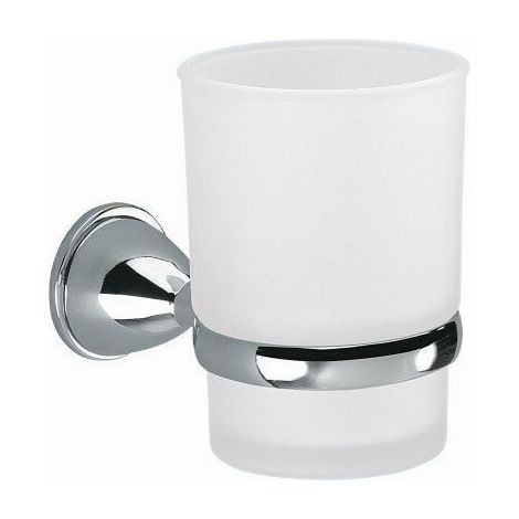 Porte-brosse À Dents - Acier Chromé Et Verre Opale - Salle De Bains - 1 Pièce (1/3)