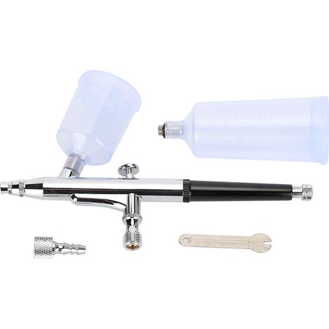 Kit pistolet à peinture pneumatique, double réservoir, adapté pour le nail art, le maquillage, la peinture, etc., modèle T131 (1/3)