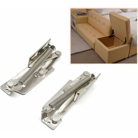 Support de levage pliable (1 paire) charnière à ressort de canapé à 80 degrés connecte et prend en charge la boîte de rangement canapé-lit armoire (argent) (1/4)